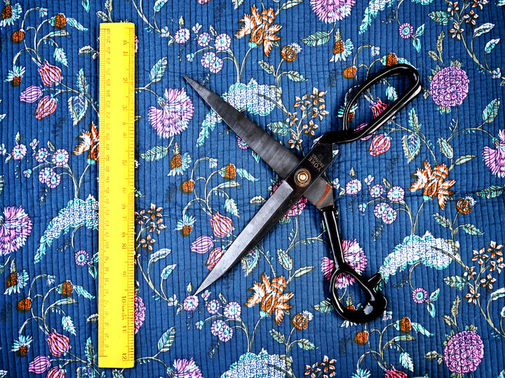 cotton block print quilted fabric for sewing - indian cotton quilting fabric for crafts