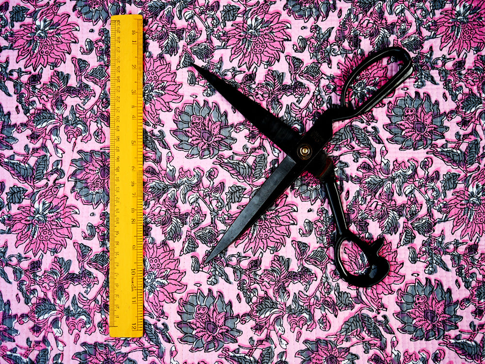 handmade indian block print cotton fabric - cotton quilting fabric by the yard for home decor