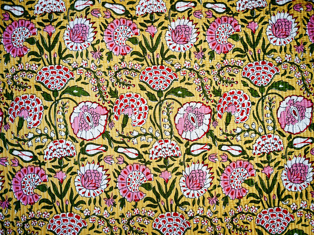 Block Print Quilt Fabric for Handmade Bags and Blankets