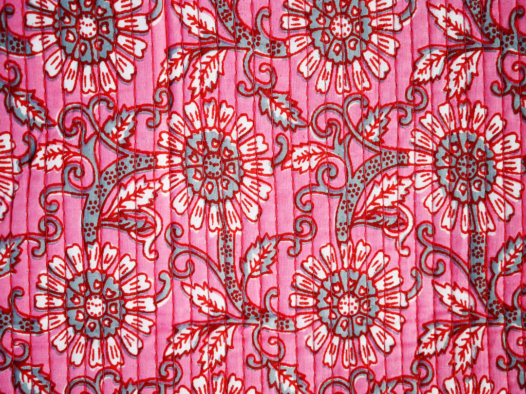 indian quilt fabric for sewing and crafts - handmade block print cotton fabric