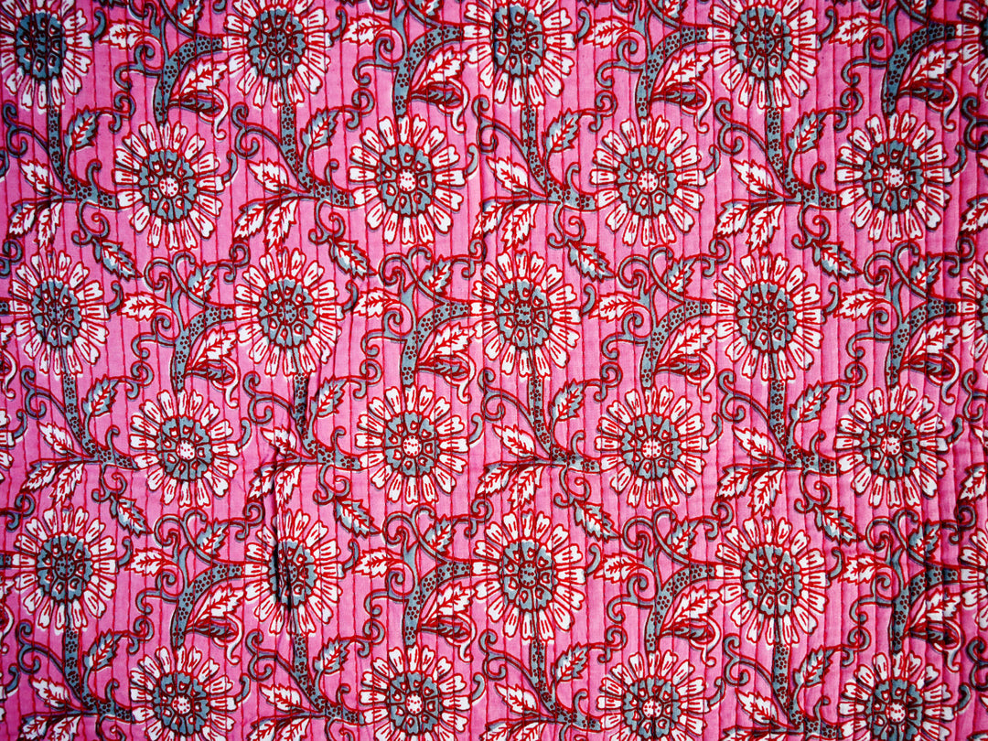 indian cotton quilting fabric by the yardn - ethnic block print cotton fabric for home decor