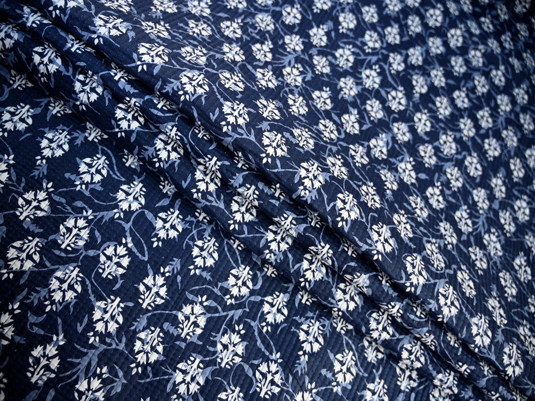 indian block print handmade quilted cotton fabric for sewing and crafts