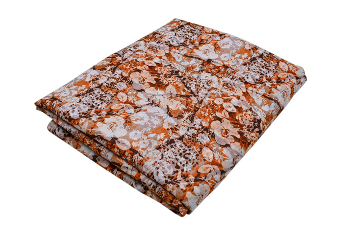 Orange floral digital indian cotton Print fabric ~ In wholesale