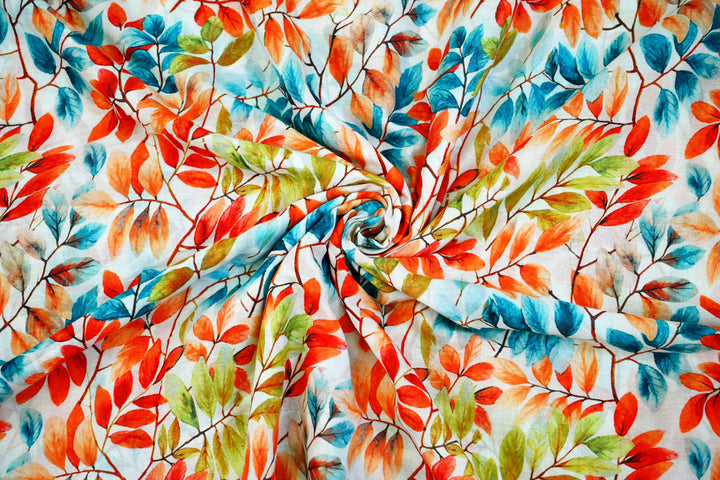 Leaf Print Quilting Cotton Fabric 44" Wide - By the Yard
