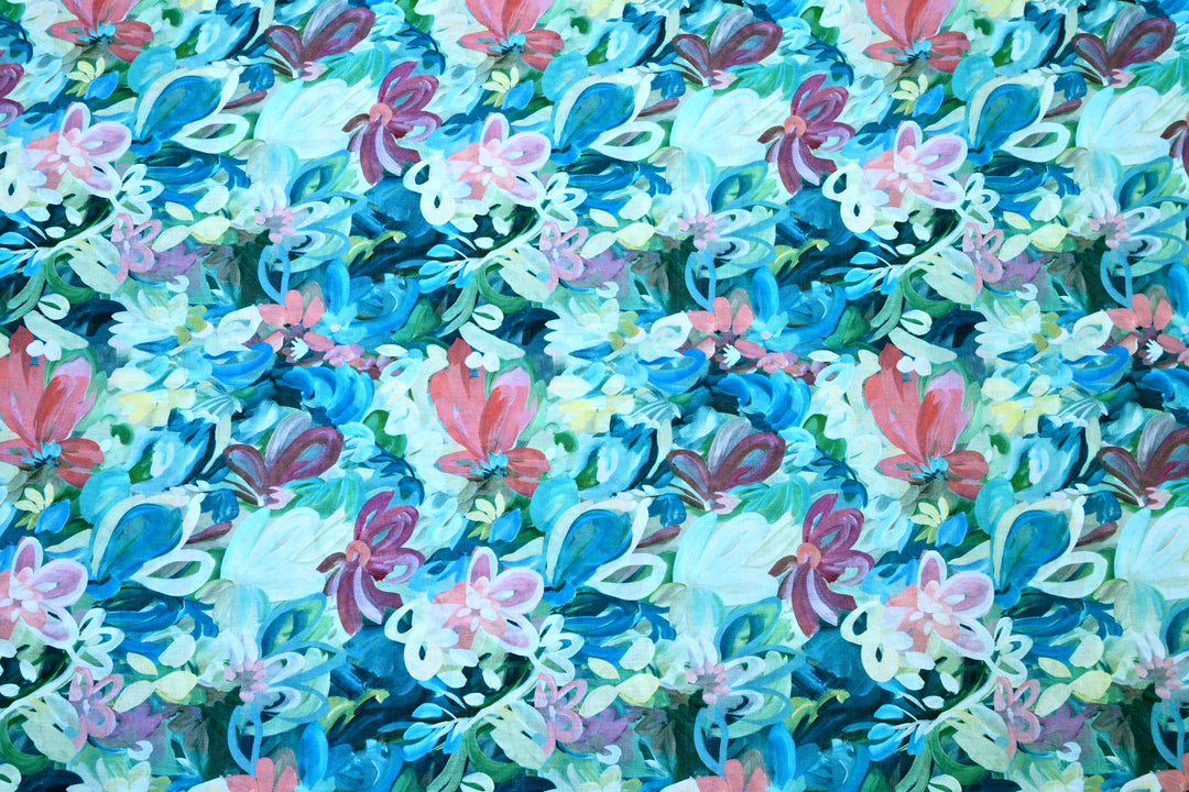 cotton flowers print fabric