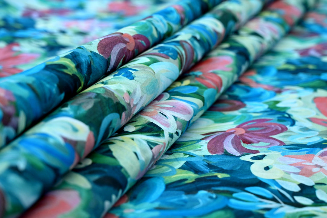 Liquid Watercolor Cotton Print Fabric