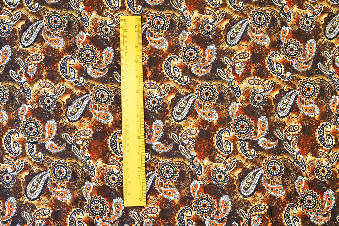buy indian paisley brown printed cotton