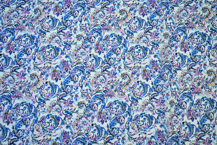Abstract Flower Digital Print Cotton Fabric