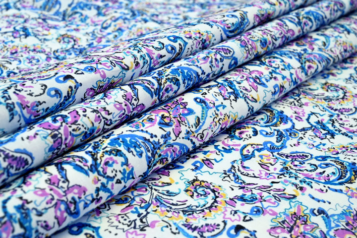 Abstract Flower Digital Print Cotton Fabric