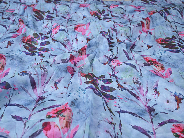 Watercolor Floral Print Womens Clothing Indian Fabric