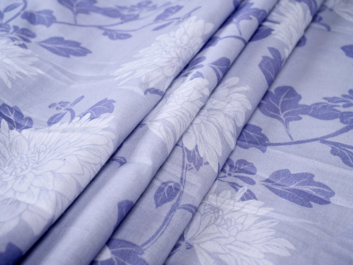 Flower Print Soft Indian Cotton Fabric ~ Lavender