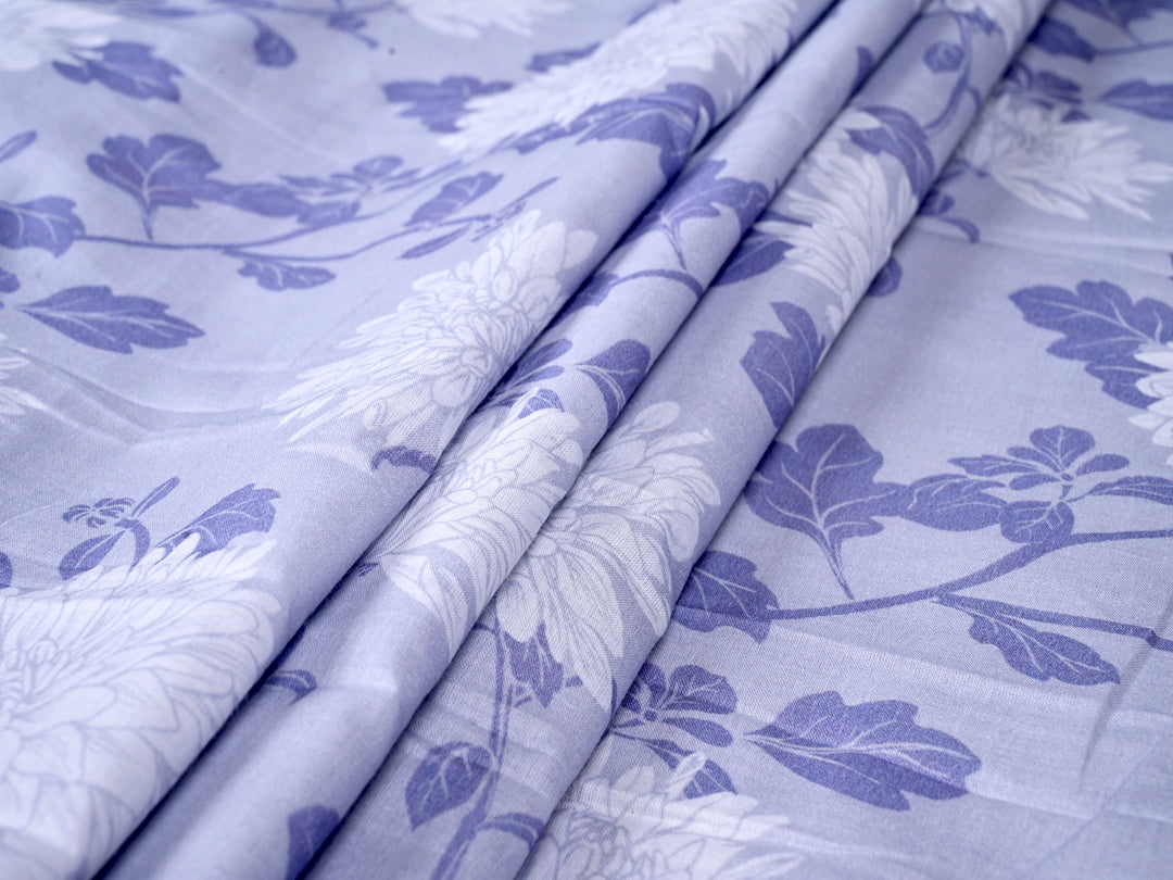 cotton fabric in soft floral lavender