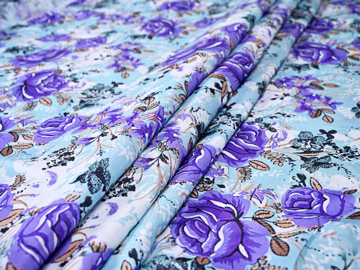 Indian Floral Print on Cotton Fabric