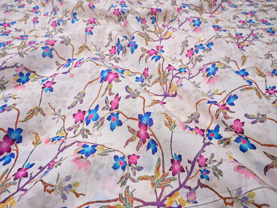 Flower Printed Cotton Fabric