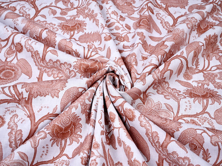 Floral Bail Printed Soft Cotton Fabric by the Yard