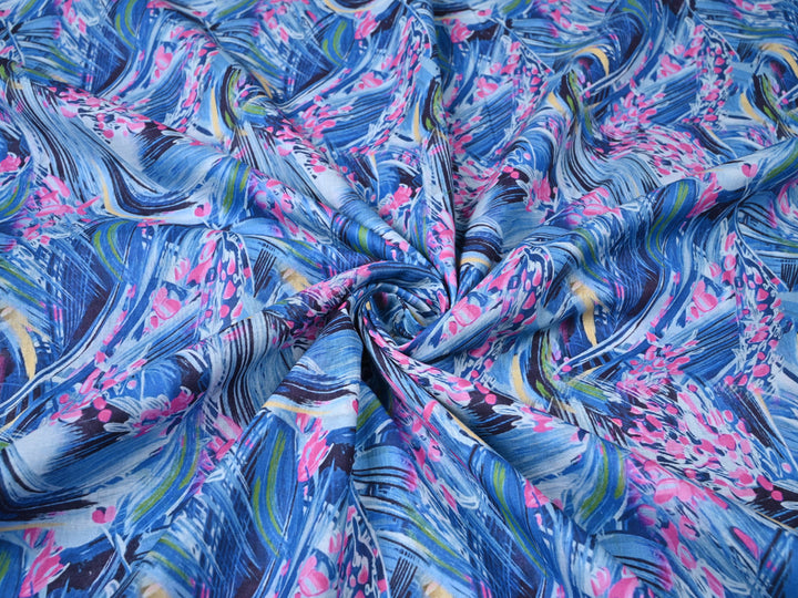 Abstract Digital Print Cotton Fabric by the Yard