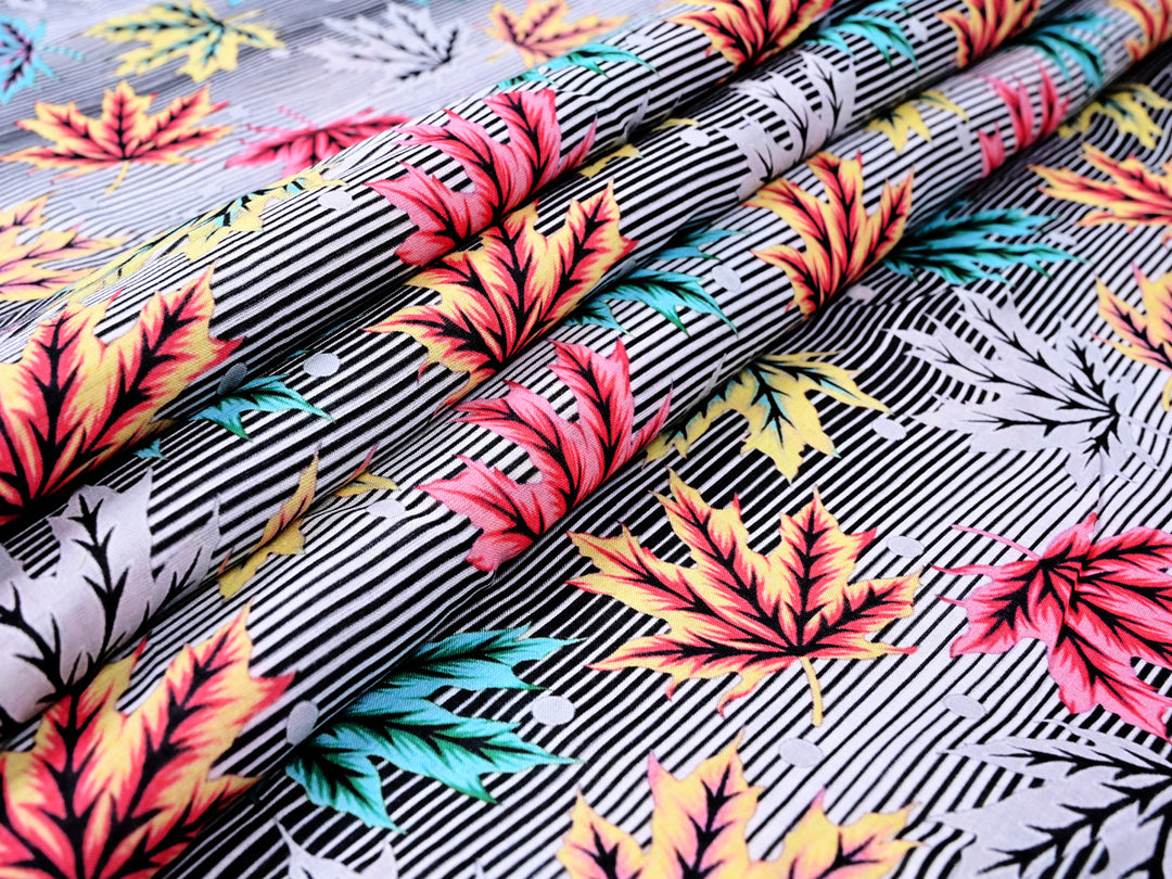 Cotton Fabric with Cannabis Leaf
