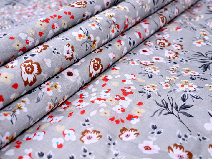 Boho Floral Print Indian Cotton Fabric