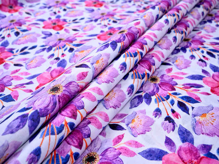 Indian floral leaves cotton textile fabric