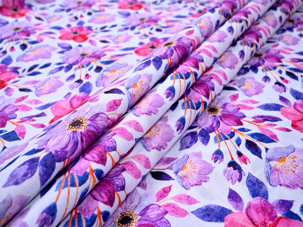 Beautiful Pink and lavender Flowers fabric