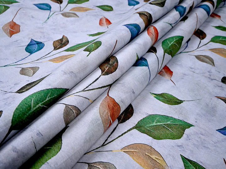 Multi Color Leaves Fabric by the Yard ~ 44 Width