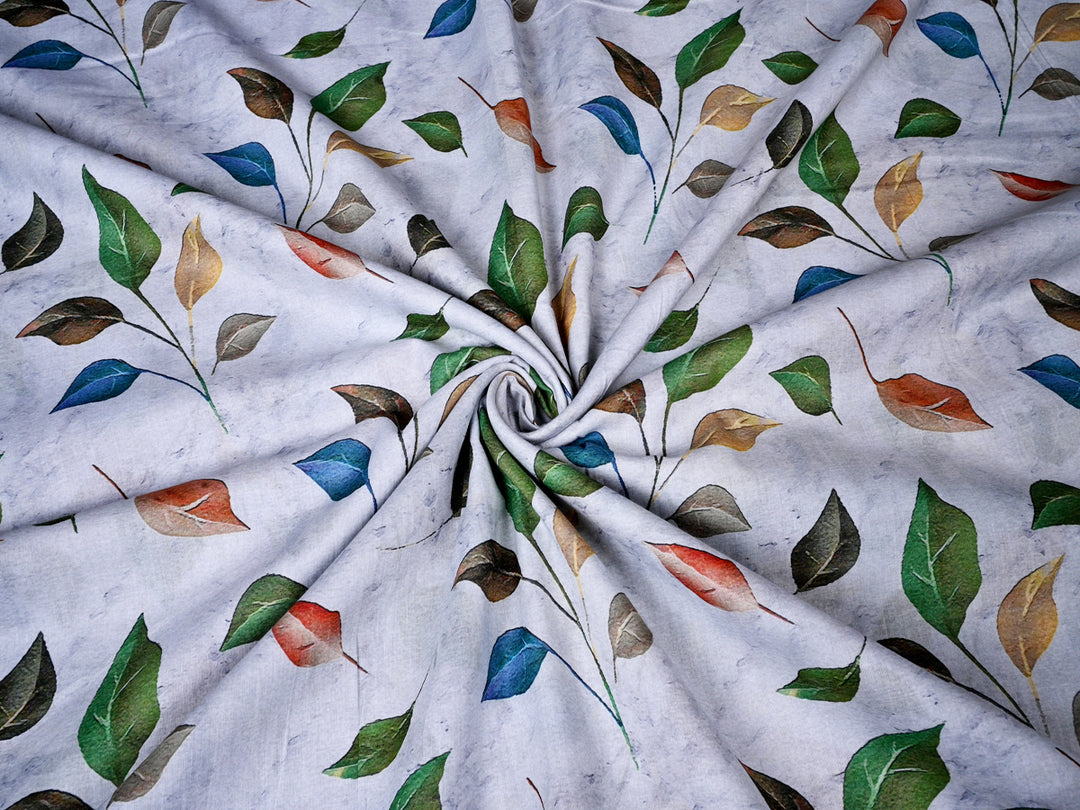 Multi Color Leaves Fabric by the Yard ~ 44 Width