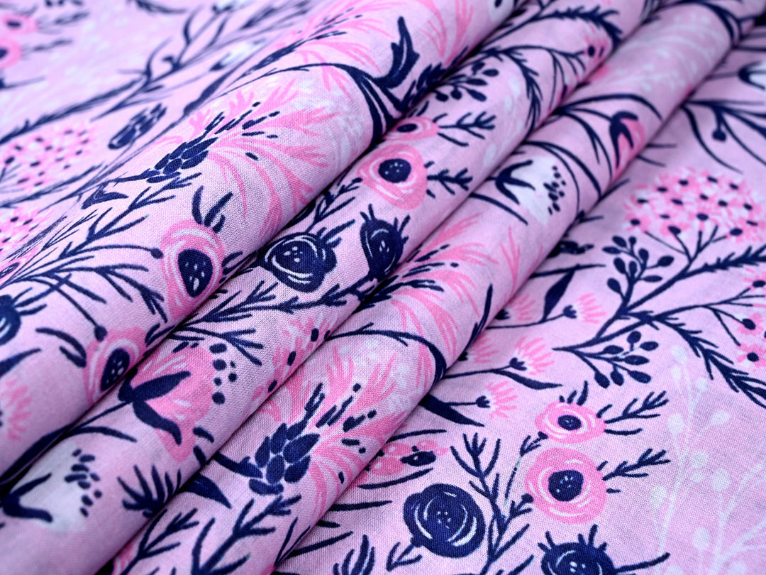 Beautiful Floral with Tree Branches Fabric by the Yard
