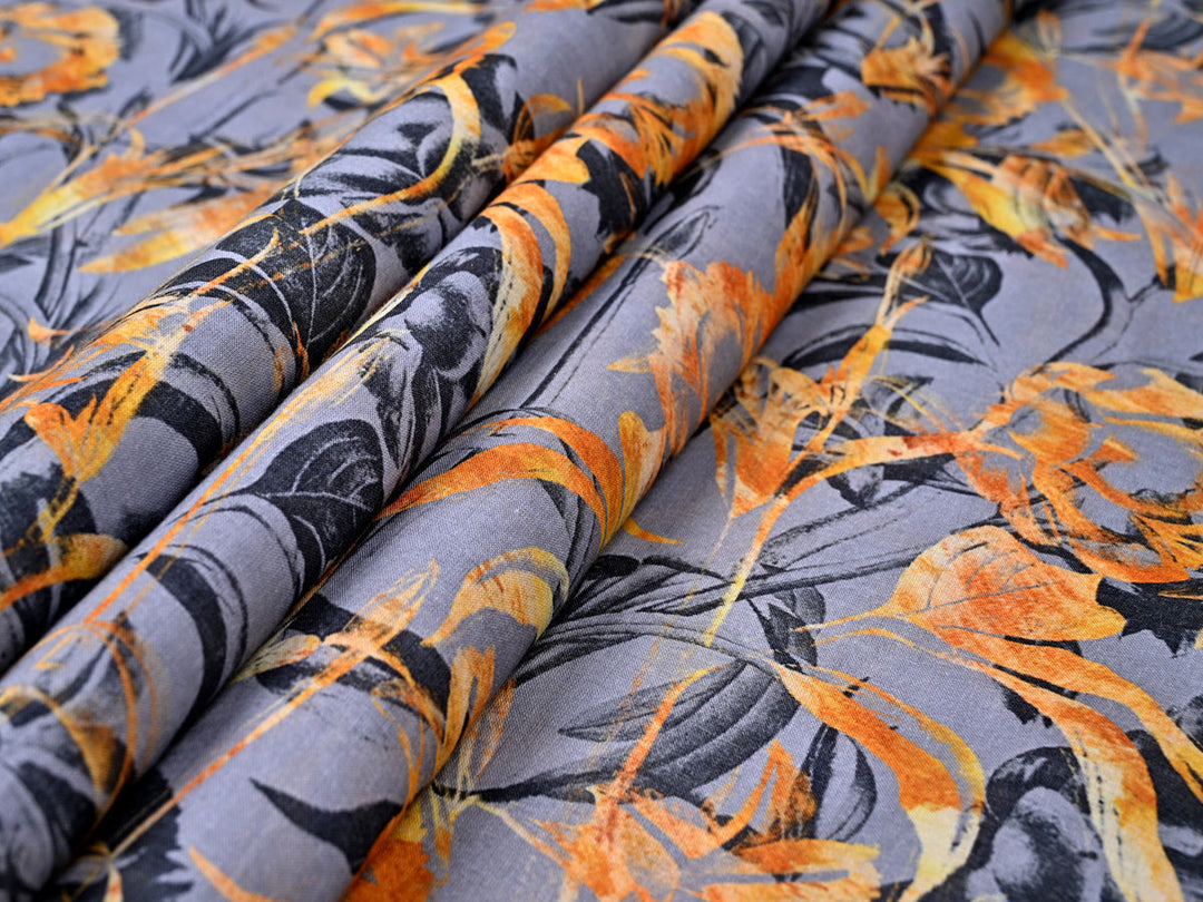 Indian Fabric Indigo Blue 100%Cotton Fabric By Yard Hand Block Leaf Print  Fabric