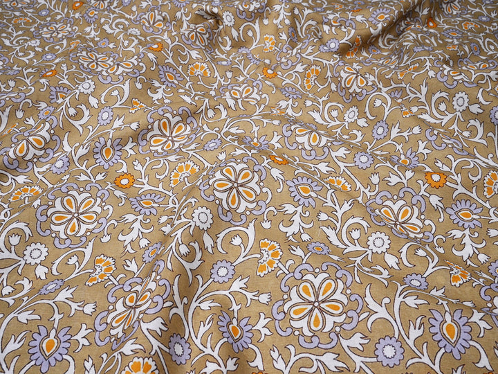 Light Brownish Shade in Bagru Block Printed Cotton Manufacturer