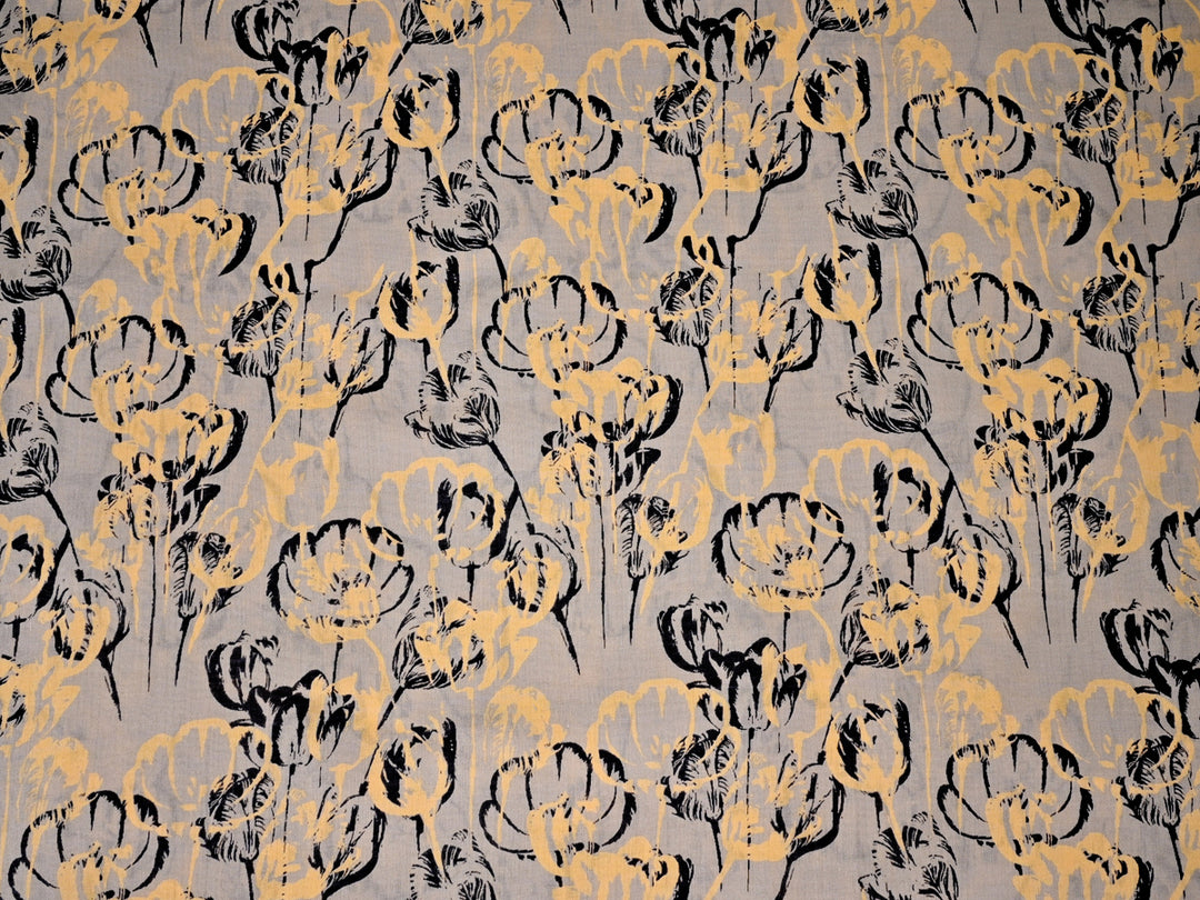 Indo Libas ~ Shop Today! Gold and Black Rose Decor Fabric by the yard