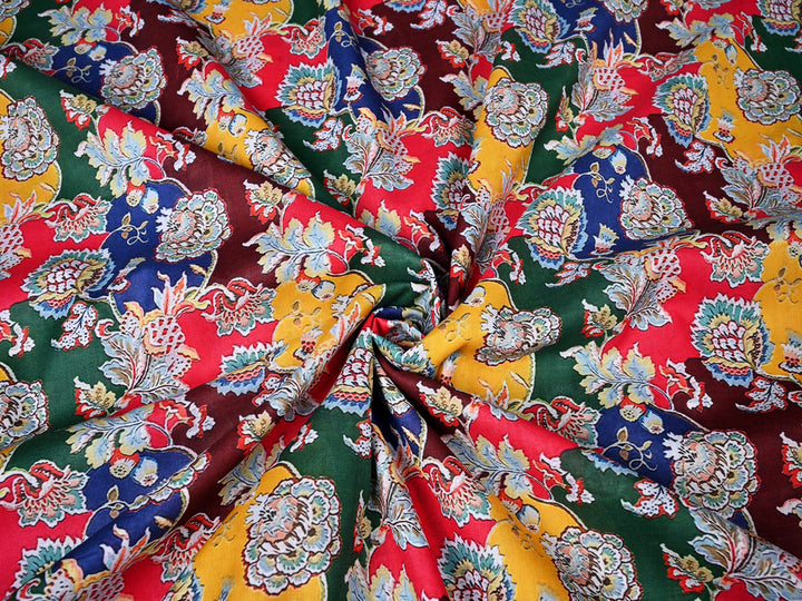 Indian Famous Sanganeri Cotton Print Fabric