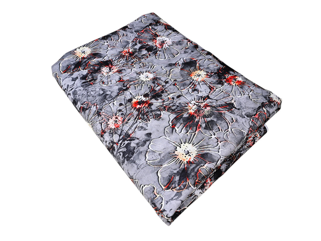 Your Style with Transparent Tie & Dye Batik Flowers on Grey Base