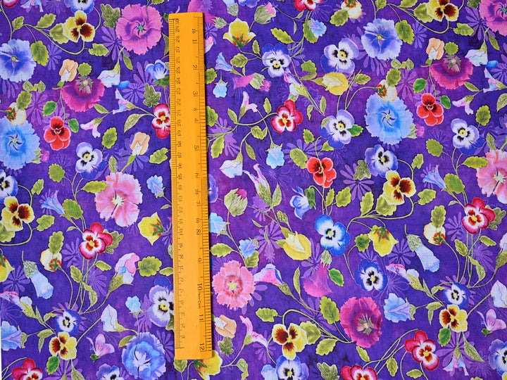 Soimoi's Purple Garden Delight Fabric Available by the Yard