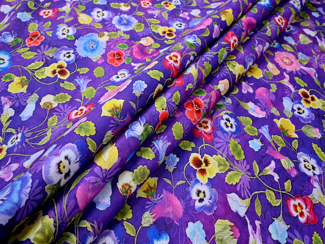 Purple cotton Fabric by the Yard
