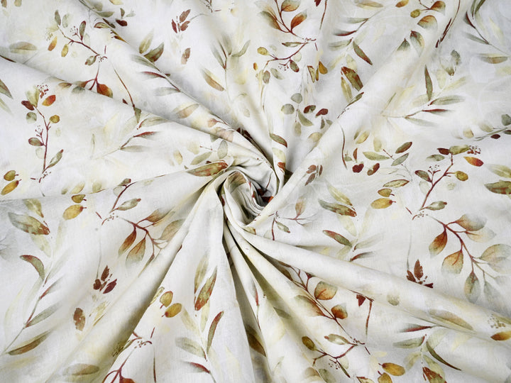 Eucalyptus Branch Patterns on Ethical Cotton Fabric