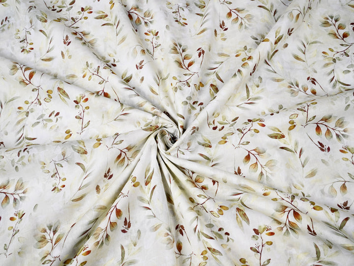 Eucalyptus Branch Patterns on Ethical Cotton Fabric