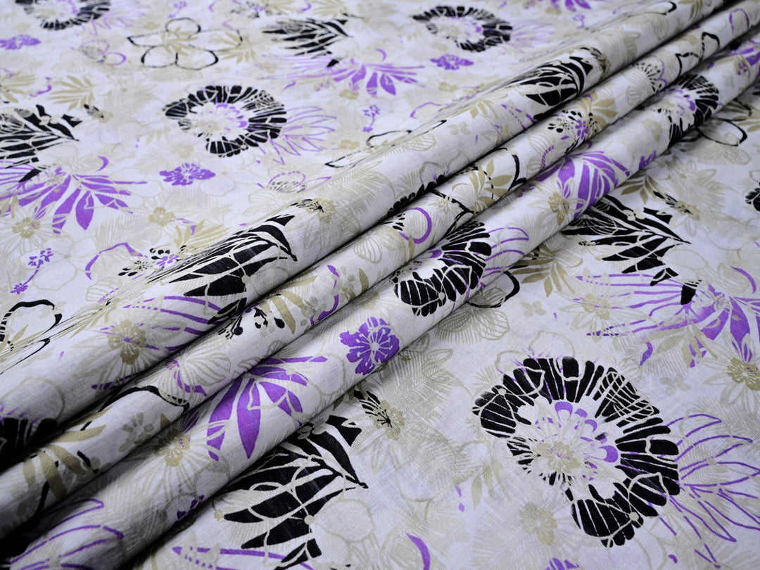 Purple Leaf prints cloth