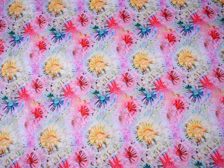 Buy our Bright Flowers Tie Dye Seamless Pattern Fabric