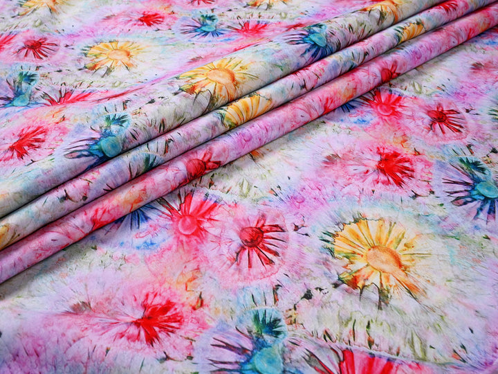 Buy our Bright Flowers Tie Dye Seamless Pattern Fabric