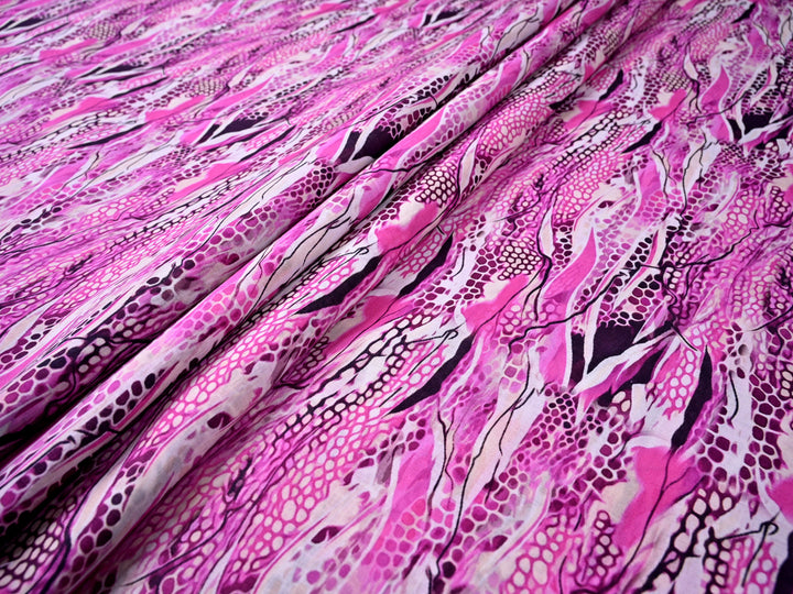 Abstract Pink 100% Pure cotton Blend Fabric