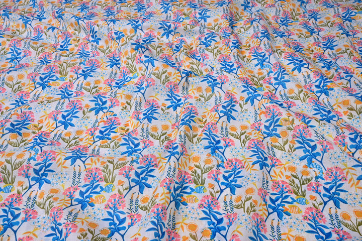 Pure cotton floral print fabric