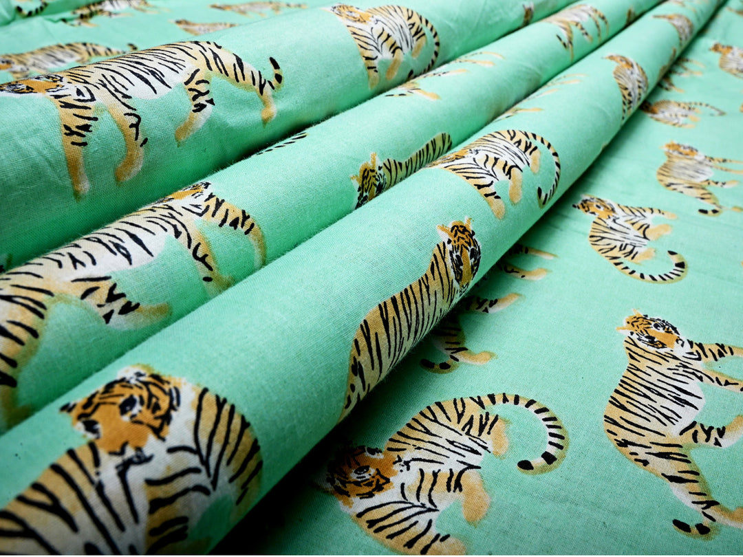 tiger printed cotton fabric 