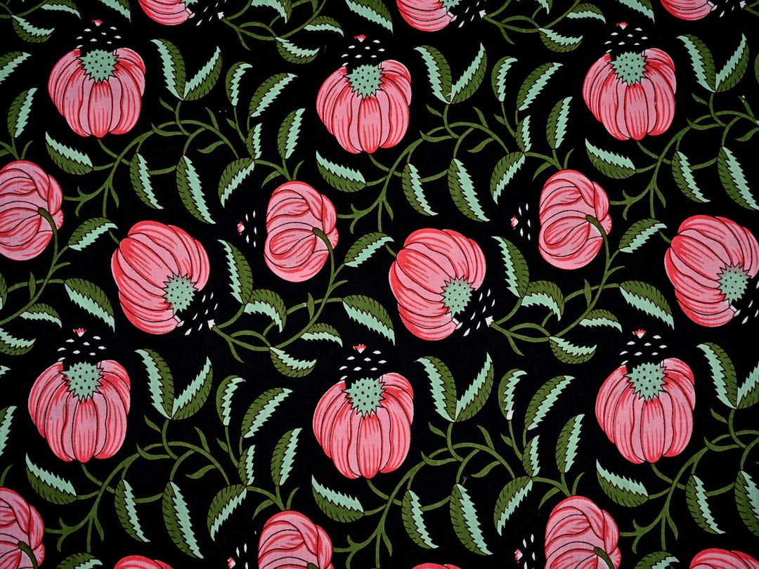 Pink Floral Printed Cotton Fabric Trends