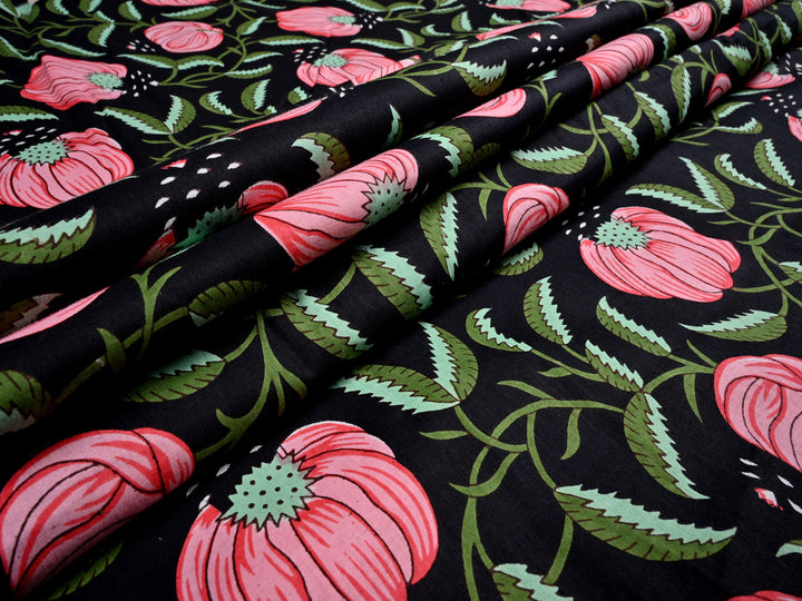 Floral Styled Handblock Print Cotton Fabric