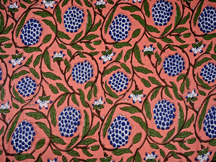 Floral Handblock Prints on Cotton Fabric