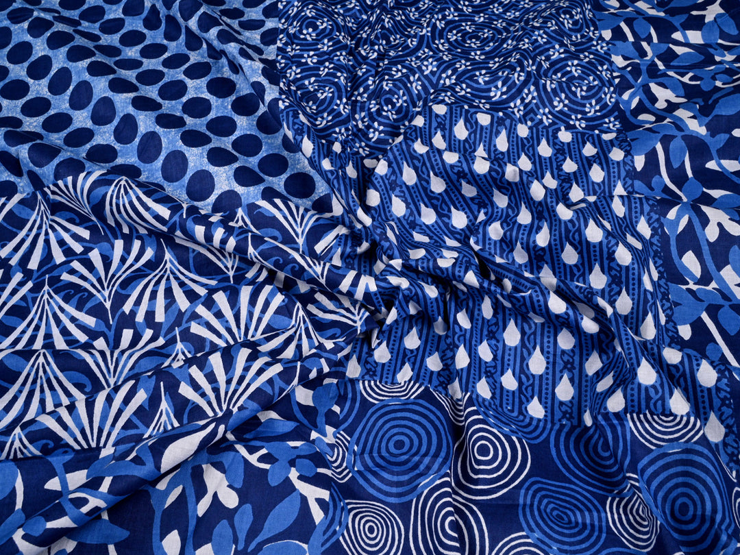 indigo blue cotton print fabrics