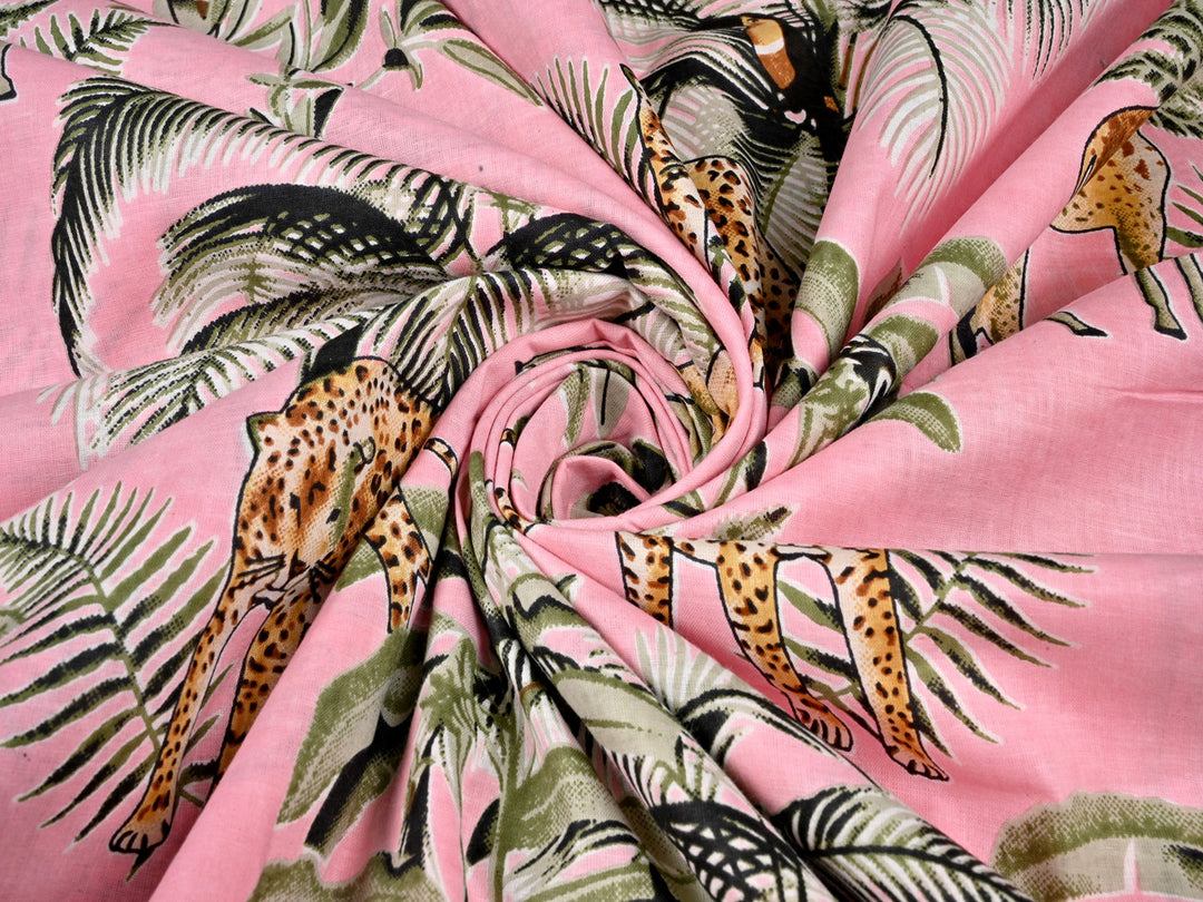 leopard cotton print fabric