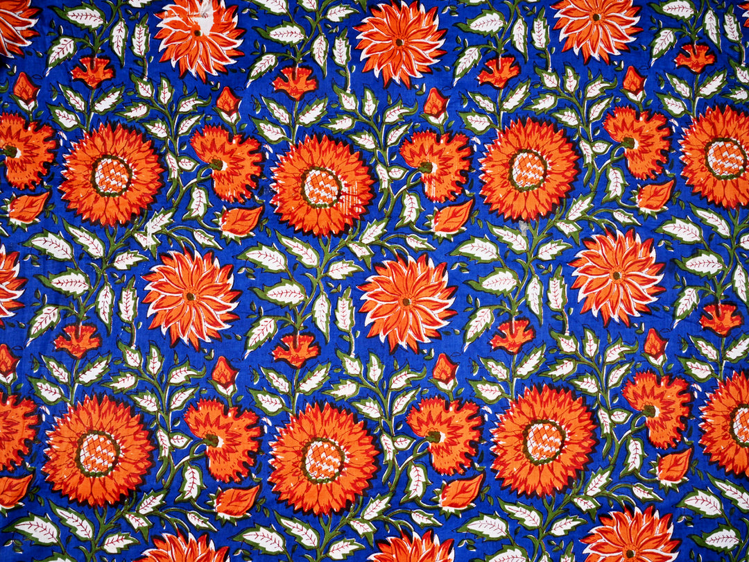 printed cotton hand block fabric