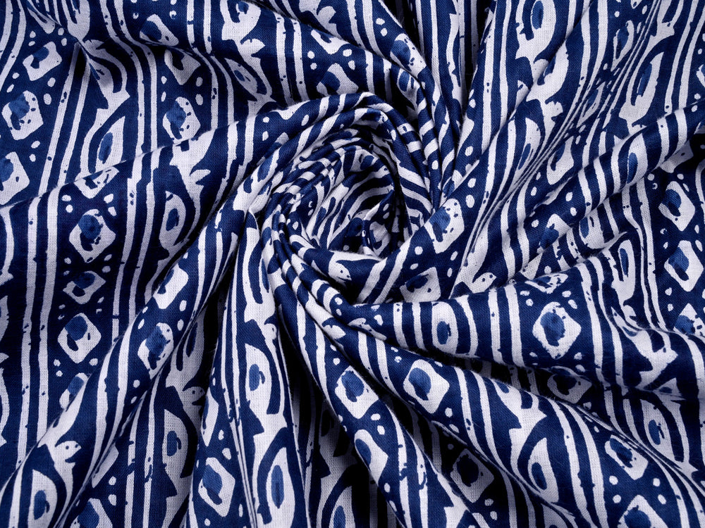 indigo cotton print fabric online