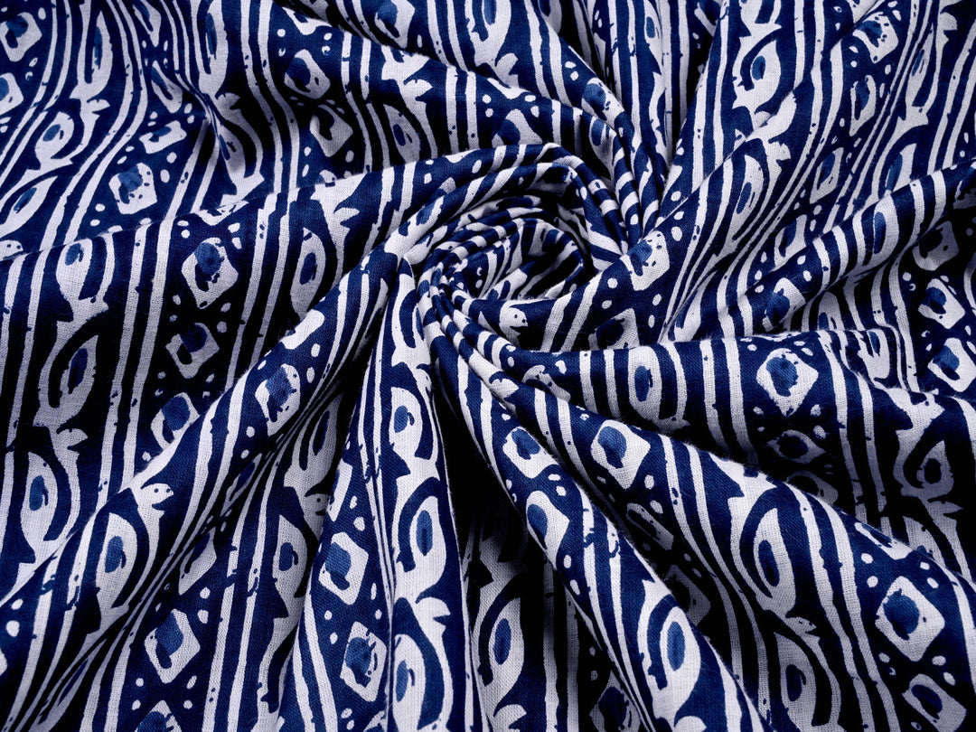 blue base cotton fabric trends
